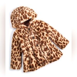 First Impressions' hooded faux-fur coat (Toddler size 4T, never worn)